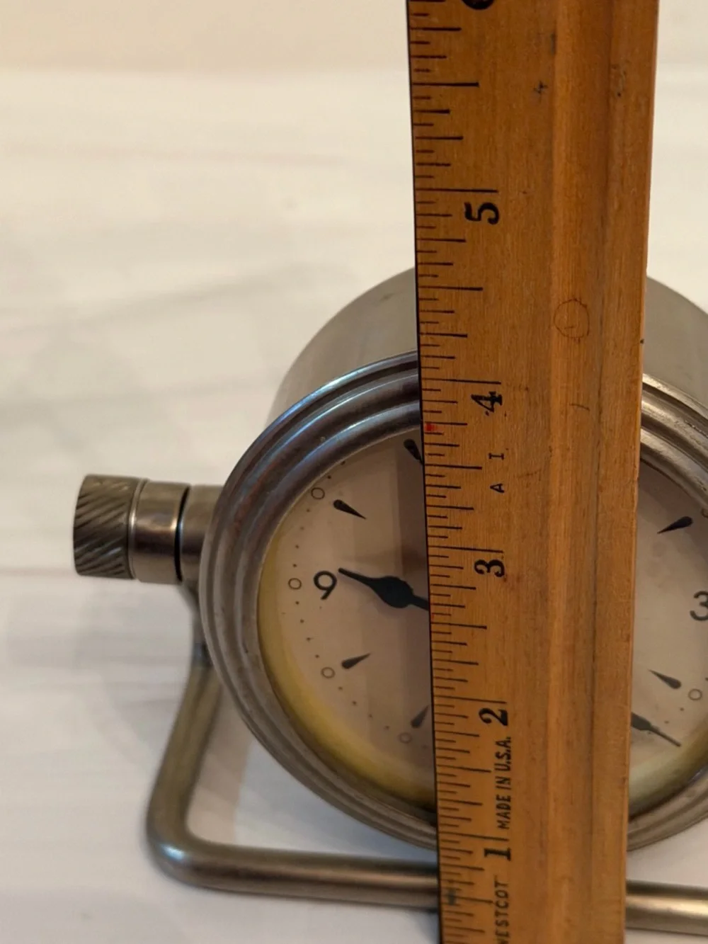 Heavy silver antique Hay’s Galleria London desk/table clock